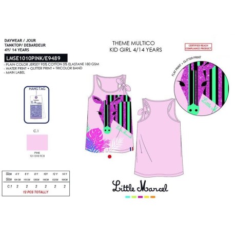 Camiseta tirantes-LMSE1010-LITTLE MAR Camiseta tirantes.