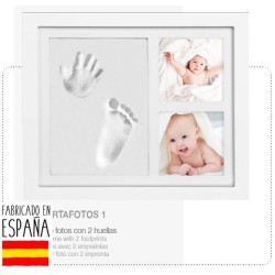 Portafotos con arcilla para 2 huellas Marco de fotos con 2