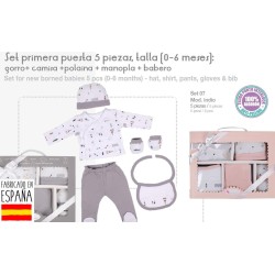 Set regalo 5 pcs 100% alg t 0-6 m mod indio-IBV-SET07-Interbaby