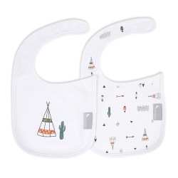 Baberos pack de 2 100% algodón modelo tipi cierre