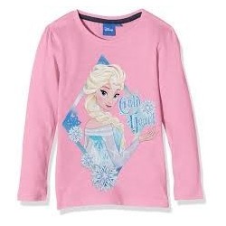 Camiseta manga larga niña frozen cuello redondo