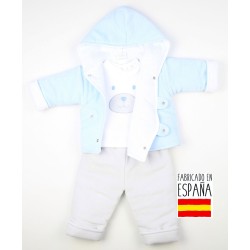 Conjunto de 3 piezas bebé: Camiseta+pantalón+Chaqueta-Tony
