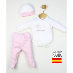 Conjunto algodón bebé 3 piezas con mensaje Tony Bambino