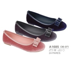 Bailarinas terciopelo detalle lazo, venta al por mayor - Bubble