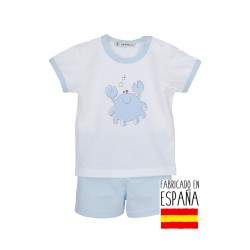 Pijama corto cangrejo-CLV-35165-Calamaro Baby Composición: 100%