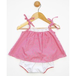 Conjunto corto 2 piezas bebé: jesusito tirantes estampado vichy