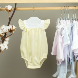 Pelele corto tirante volantes vichy-30250-Babidu Pelele corto