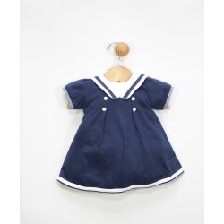 Vestido bebé algodón estilo marinero-24495-Popys Vestido bebé
