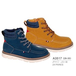 Botines clásicos estilo panama, cierre cordones y cremallera -