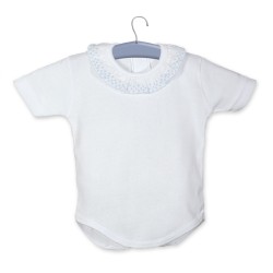 Body manga corta cuello volante-Calamaro Baby-BR106 Body manga