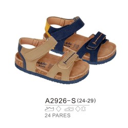 Sandalias suela efecto corcho, detalle pespunte en velcro y