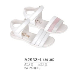 Sandalias blancas planas básicas con cierre velcro, proveedores