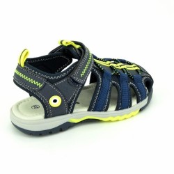 Sandalias playeras sport con tira en contraste, cierre velcro y