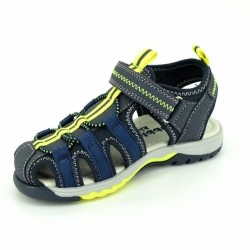 Sandalias playeras sport con tira en contraste, cierre velcro y