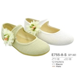 Francesitas ceremonia con detalle flor en cierre velcro (made