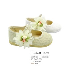 Merceditas ceremonia con detalle flor en cierre velcro (made in