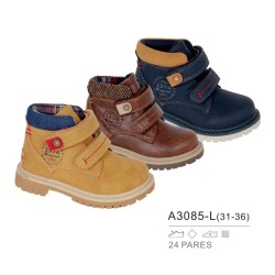 Botines estilo "panama", contraste en talón y cierre doble velcro-Bubble-BBI-A3085-L