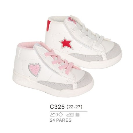 Calzado abotinado con detalle contraste en lateral, cierre cordones-Bubble-BBI-C325