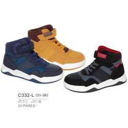 Calzado sport abotinado con detalle en tobillo, cierre velcro y cordones-Bubble-BBI-C332-L