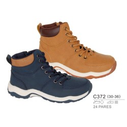 Botines sport con contraste en talón, cierre cordones-Bubble-BBI-C372