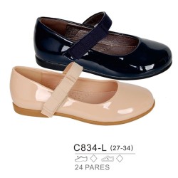 Francesitas lisas con acabado satinado, cierre velcro-Bubble-BBI-C834-L