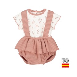 Conjunto pololo con tirantes pelitre bebé niña-CLV-17935-Calamaro Baby