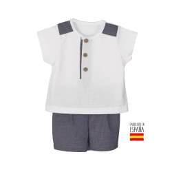 Conjunto pantalón corto tomillo bebé niño-CLV-17947-B-Calamaro Baby