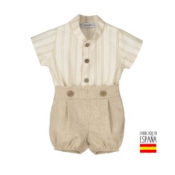 Conjunto pantalón corto ajedrea excellentt niño-CLV-17970-N-Calamaro Baby