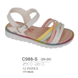 Sandalia niña tiras colores cierre hebilla-Bubble-BBV-C988-S