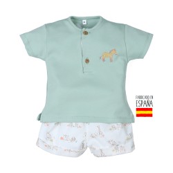 Conjunto corto 2 piezas bebé niño safari-TBV-29421-Tony Bambino