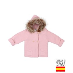 Abrigo de punto con capucha pelo-TBI-28178-Tony Bambino