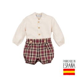Conjunto 3 piezas manga larga pantalón corto bebé miño-CLI-11088-B-Calamaro Baby