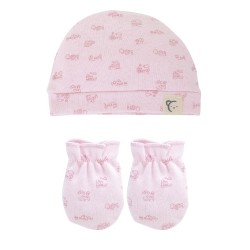 Pack gorrito+manoplas+placa algodón casitas-CLI-72042-Calamaro Baby