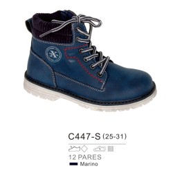 Botines con detalle pespuntes y color en tobillo, cierre cordones-Bubble-BBI-C447-S