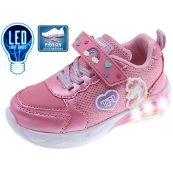 Deportivas cordones y velcro con luces unicornio-BPI-2208961-Beppi
