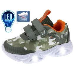 Deportivos con luces doble velcro dinosaurio-BPI-2201960-Beppi