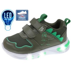 Deportivos con luces doble velcro dinosaurio-BPI-2201971-Beppi