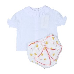 Tumodakids mayoristas de ropa de bebé. Pichi corto volante Amapolas - Tony Bambino