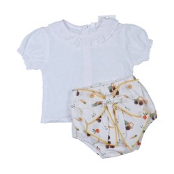 Tumodakids mayoristas de ropa de bebé. Pichi corto volante Amapolas - Tony Bambino