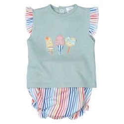 Tumodakids distribuidores de ropa de bebé. Conjunto 2 piezas bebé niña Helados - Tony Bambino