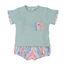 Tumodakids mayoristas de ropa de bebé. Conjunto corto 2 piezas bebé niño  Rayas - Tony Bambino