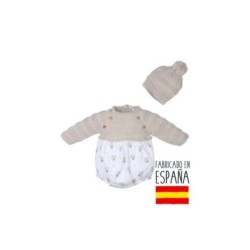 Tumodakids proveedores de ropa de bebé. Conjunto ranita manga larga tejido combinado - Tony Bambino