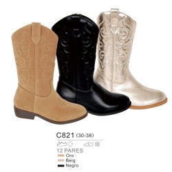 Botas altas estilo "cowboy", cierre cremallera lateral-Bubble-BBI-C821