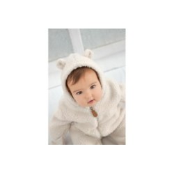 Tumodakids mayoristas de ropa de bebé. Mono exterior forro polar para bebé con capucha detalle orejitas y cierre cremallera -