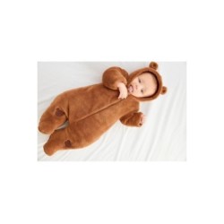 Tumodakids proveedores de ropa de bebé. Mono exterior forro polar para bebé con capucha detalle orejitas y cierre cremallera