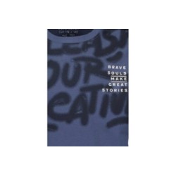 Tumodakids distribuidores de ropa infantil. Camiseta manga larga cuello redondo chico Letras - Blue Seven