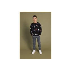 Tumodakids mayoristas de ropa infantil. Sudadera chico cuello redondo Grafiti - Blue Seven