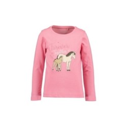 Tumodakids proveedores de ropa infantil. Camiseta  niña manga larga cuello redondo caballos - Blue Seven