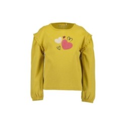 Tumodakids proveedores de ropa infantil. Camiseta niña manga larga cuello redondo corazones - Blue Seven