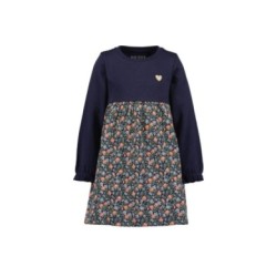 Tumodakids proveedores de ropa infantil. Vestido niña manga larga cuello redondo falda estampado floral - Blue Seven